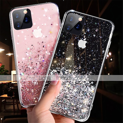 

telefono Custodia Per Apple Per retro iPhone 14 Pro Max 14 Plus 13 12 11 Pro Max Mini X XR XS Glitterato Cielo Glitterato TPU