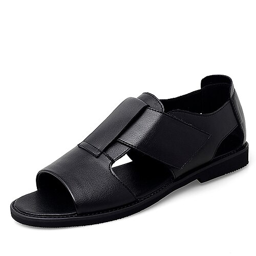 

Men's Sandals Fisherman Sandals Comfort Sandals Casual Classic Outdoor Daily Cowhide Breathable Non-slipping Wear Proof Black Summer