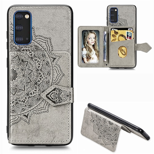 

Mandala Embossed Magnetic Case for Samsung Galaxy S21 S20 Plus Ultra A72 A52 A32 PU Leather Wallet Case Multifunction Card Holder With Stand Protective Case