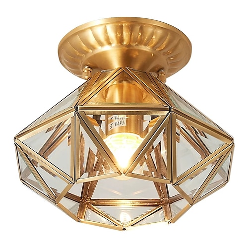 

25 cm Geometric Shapes Flush Mount Lights Metal Brass Modern 220-240V