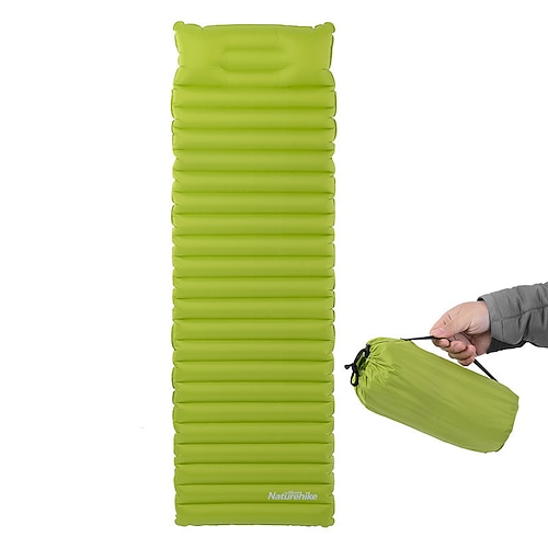 

Naturehike Oppustelig Soveplade Camping Pude Air Pad Udendørs Camping Vandtæt Fugtsikker Ultra Lys (UL) Tyk Nylon 188608.5 cm for 1 Person Jagt Fiskeri Strand Forår Sommer Efterår Grøn Blå