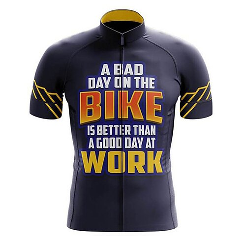 

21Grams Men's Cycling Jersey Short Sleeve Bike Jersey Top with 3 Rear Pockets Mountain Bike MTB Road Bike Cycling UV Resistant Breathable Quick Dry Reflective Strips Blue Yellow Gradient Polyester