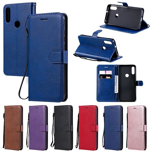 

Case For Motorola MOTO G9 Play G9 Plus/ MOTO G8 Power/MOTO E6 plus Wallet / Card Holder / with Stand Full Body Cases Solid Colored PU Leather For MOTO One Power/P30 note/P30 Play/Z4 Play/Z3 Play/E7