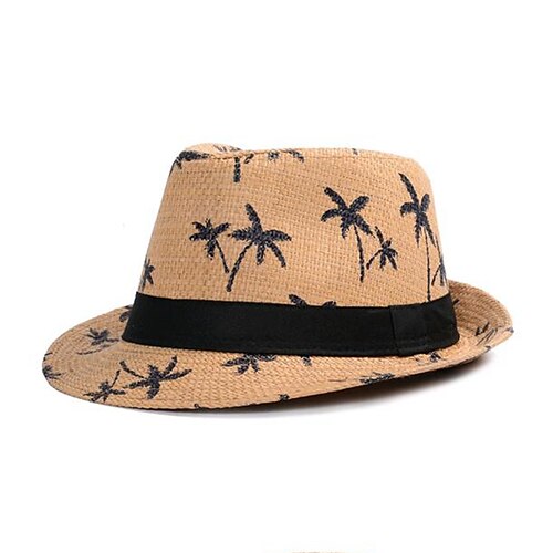 

Men's Hat Bucket Hat Khaki Navy Blue White Daily Wear Floral Print