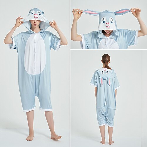 

Adults' Kigurumi Pajamas Rabbit Bunny Fox Animal Onesie Pajamas polyester fibre Cosplay For Men and Women Masquerade Animal Sleepwear Cartoon Festival / Holiday Costumes / Leotard / Onesie