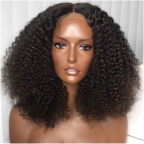 

Black Wigs For Women Synthetic Wig Matte Afro Curly Middle Part Wig Long Natural Black Synthetic Hair 14 Inch Women's Middle Part Curling Fluffy Black