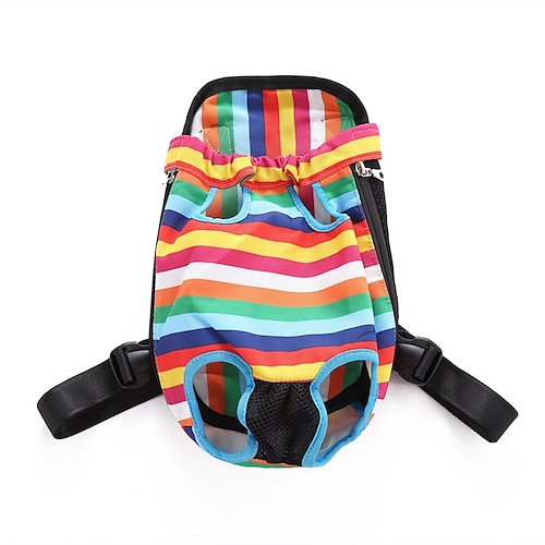 

Dog Carrier Bag Travel Backpack Front Backpack Portable Solid Colored Nylon Camouflage Color Rainbow Leopard