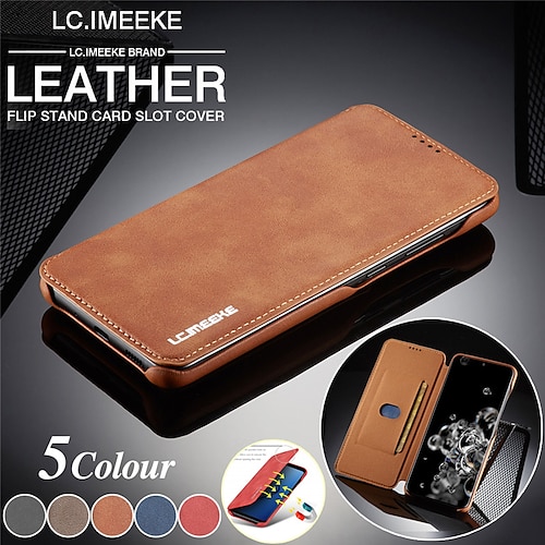 

lc.imeeke Leather Magnetic Flip Wallet Phone Case for Samsung Galaxy S22 S21 Ultra S20 Plus A51 A71 Card Slot Holder Stand Case for Samsung Galaxy A70 A50 A40 A30 A20 A20e Note 20 10 Pro Note 9 Note 8