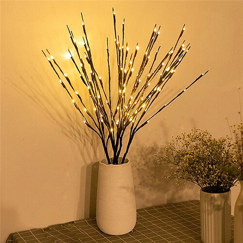 

Led Branch Light Battery Operated Lighted Branch Vase Filler Willow Tree Artificial Little Twig Power Brown 30 Inch 20 LED for Home Romantic Decoration