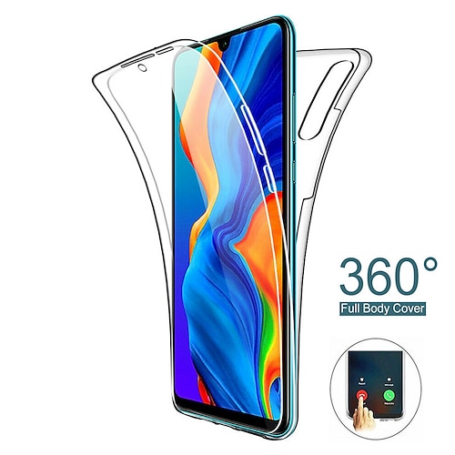 

360 Double Full Body Phone Case For Huawei P40 Pro P40 Lite P Smart 2019 Y6 2019 P30 Lite Y5 2019 Y9 2019 Y7 2019 P20 Lite P20 Pro P30 Pro P Smart Plus 2019 Transparent Clear Soft Silicone