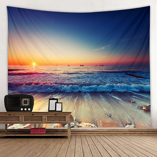 

Beautiful Snset Digital Printed Tapestry Decor Wall Art Tablecloths Bedspread Picnic Blanket Beach Throw Tapestries Colorful Bedroom Hall Dorm Living Room Hanging