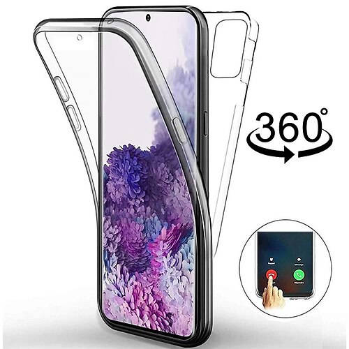 

360 Double Full Body Phone Case For Samsung Galaxy S20 Ultra S20 Plus A51 A71 A91 A81 A41 A01 A60 A20e Transparent Clear Soft Silicone Phone Case Cover