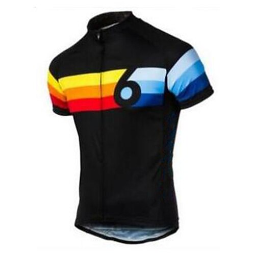 

21Grams Men's Cycling Jersey Short Sleeve Bike Jersey Top with 3 Rear Pockets Mountain Bike MTB Road Bike Cycling UV Resistant Breathable Quick Dry Reflective Strips Orange White Blue White Black Blue
