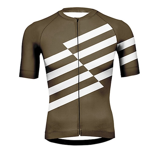 

21Grams Men's Short Sleeve Cycling Jersey Summer Polyester BlueWhite GrayWhite BlackWhite Stripes Patchwork Solid Color Bike Jersey Top Mountain Bike MTB Road Bike Cycling UV Resistant Quick Dry