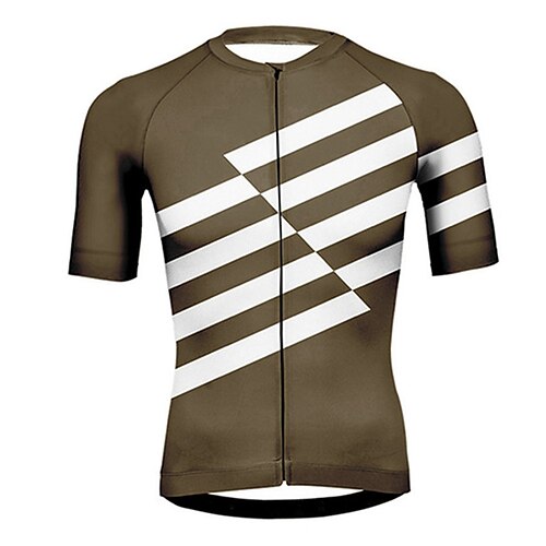 

21Grams Hombre Manga Corta Maillot de Ciclismo Verano Poliéster Azul / blanco GrisBlanco Negro / Blanco Rayas Retazos Color sólido Bicicleta Camiseta / Maillot Cima Ciclismo de Montaña Ciclismo de