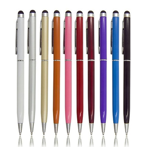 

2pcs 2 In 1 Capacitive Pen Metal Coloful Touch Screen Pen Stylus Pens Ballpoint Pen for Smart Phone Ipad Tablet