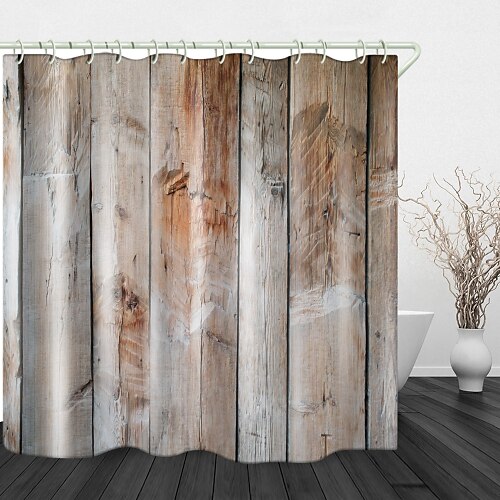 

Vintage Wooden Board Digital Print Waterproof Fabric Shower Curtain for Bathroom Home Decor Covered Bathtub Curtains Liner Includes with Hooks 70 Inch