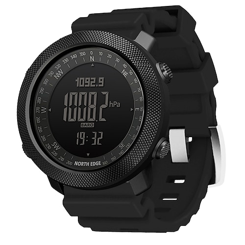 

NORTH EDGE Men's Sport Digital Watch Waterproof 50M Running Swimming Military Army Watches Altimeter Barometer Compass Led Digital Sporty Casual Outdoor Metal Silicone