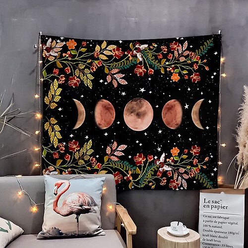 

Home Living Tapestry Wall Hanging Tapestries Wall Blanket Wall Art Wall Decor Flower Moon Tapestry Wall Decor