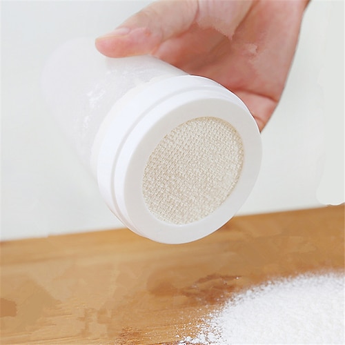 

Household Plastic Powder Chocolate Shaker Icing Sugar Flour Cocoa DIY Coffee Sifter With Cover Bakeware
