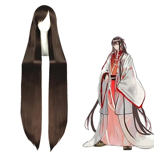 

Cosplay Wig Cosplay Wig Vocaloid Straight Cosplay Asymmetrical With Bangs Wig Very Long Brown Synthetic Hair 47 inch Women's Anime Cosplay Waterfall Brown