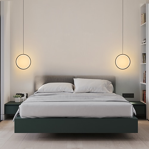 

2pcs/lot Dia30 cm LED15W Mini Pendant Light Aluminum Circle / Mini Painted Finishes Black White Frame for Living Bed Dinning Room Modern 110-120V / 220-240V