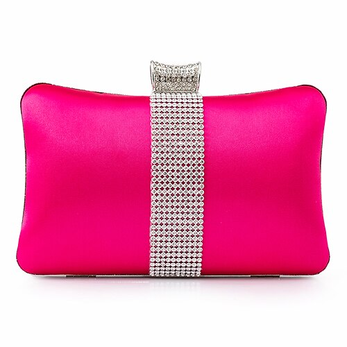 

Women's Wedding Bags Handbags Evening Bag PU Leather Polyester Crystals Chain Solid Color Party Wedding Event / Party Wine Black Purple Fuchsia / Fall & Winter