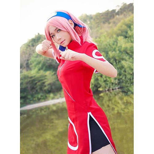 

Inspired by Naruto Sakura Haruno Anime Cosplay Costumes Japanese Cosplay Suits Dresses Print Short Sleeve Shorts Cheongsam For Women's