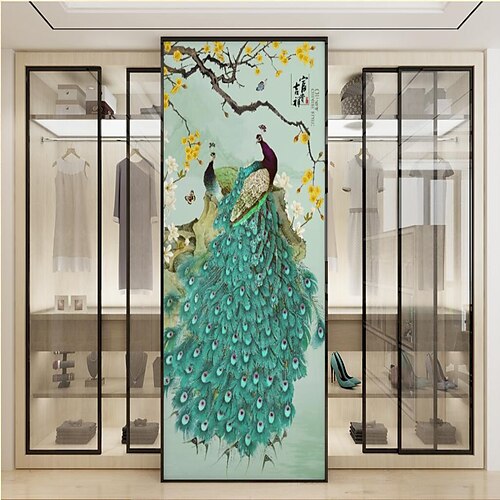 

Mural Wallpaper Wall Sticker Covering Print Peel and Stick Removable Floral Flower Peacock Canvas Home Décor