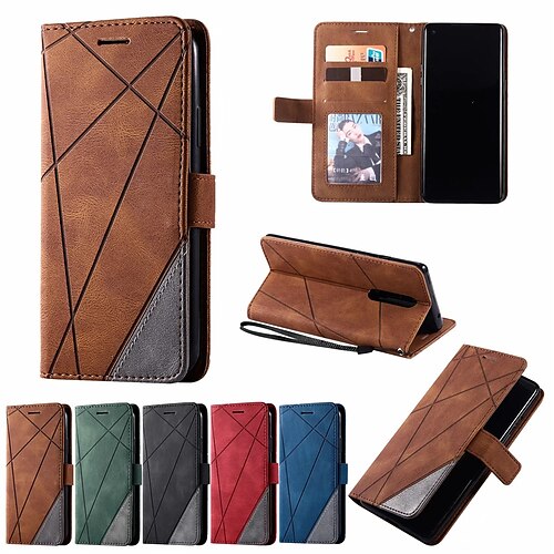 

telefono Custodia Per OnePlus Porta carte di credito OnePlus 8 Pro OnePlus 8 A portafoglio Con supporto Con chiusura magnetica Tinta unita TPU pelle sintetica