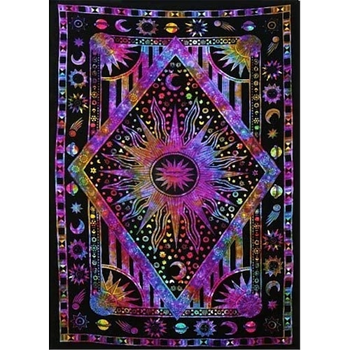 

Tarot Divination Wall Tapestry Art Decor Blanket Curtain Picnic Tablecloth Hanging Home Bedroom Living Room Dorm Decoration Mysterious Bohemian Star Sun Moon