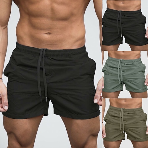 

Men's Swim Shorts Swim Trunks Quick Dry Board Shorts Bathing Suit Drawstring with Pockets Swimming Surfing Beach Water Sports Solid Colored Summer / Micro-elastic