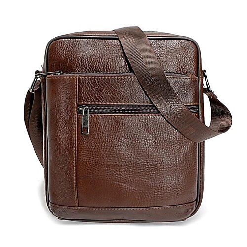 

Men's Leather Bag 2022 Messenger Bag Crossbody Bag Genuine Leather Zipper Solid Color Casual Daily Office Black Brown