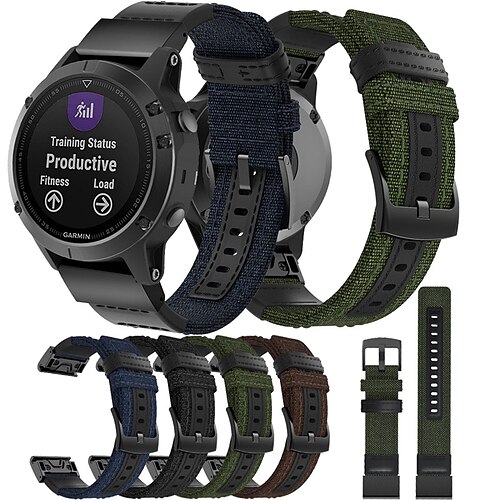 

1 pcs Bracelet de montre connectée pour Garmin Fenix 7 Sapphire Solar / 6 Pro / 5 Plus Forerunner 935 945 Approach S60 S62 MARQ Series Descent G1 Tissu Nylon Montre intelligente Sangle Doux