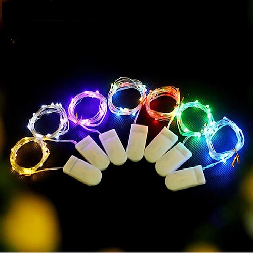 

6pcs Fairy Lights 2M 20LED Wedding Party Decoration LED Christmas Valentine's Day birthday Party Decoration Copper Wire String Light CR2032 Battery Powered With Battery