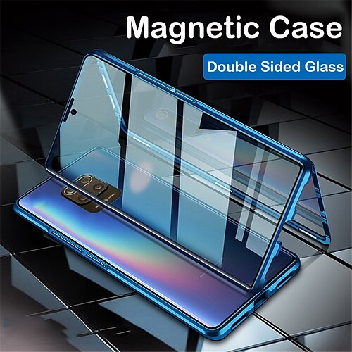 

Magnetic Case with Screen Protector for Xiaomi Redmi Note10 Pro 10 Note 9 S Pro Max 8 Pro Mi 11 10 Pro 9T Pro Metal Double Sided Glass Shockproof Phone Protective Case