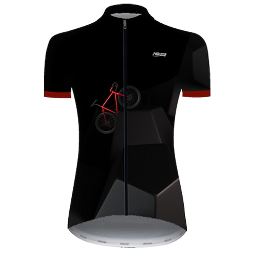 

21Grams Women's Cycling Jersey Short Sleeve Bike Jersey Top with 3 Rear Pockets Mountain Bike MTB Road Bike Cycling Cycling Breathable Ultraviolet Resistant Quick Dry Black Red Gradient 3D Polyester