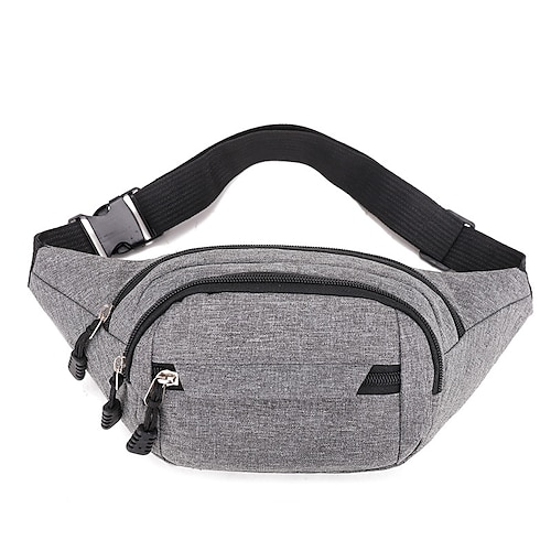 

Men's Unisex Bum Bag Messenger Bag Fanny Pack PU Leather Canvas Zipper Solid Color Outdoor Blue Black Gray Purple