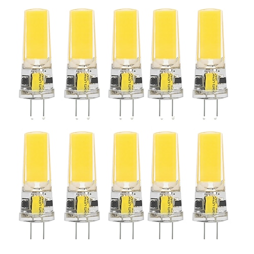 

10pcs G4 10W 1000lm COB 2508 LED Bi-pin Light Bulb for Cabinet Light Ceiling Lights RV Boats Outdoor Lighting 100W Halogen Equivalent Warm White Cold White