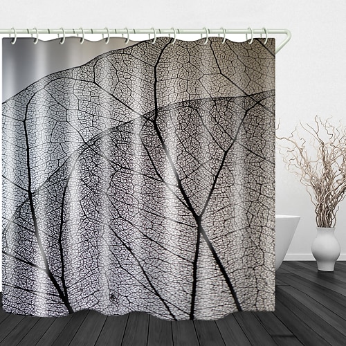 

Leaf Vein Background Digital Print Waterproof Fabric Shower Curtain For Bathroom Home Decor Covered Bathtub Curtains Liner Includes With Hooks 70 Inch