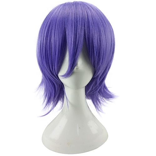 

Cosplay Costume Wig Synthetic Wig Cosplay Wig Lelouch Lamperouge Code Geass Curly Cosplay Layered Haircut Wig Short Purple / Blue Brown Red Dark Purple Synthetic Hair 12 inch Men