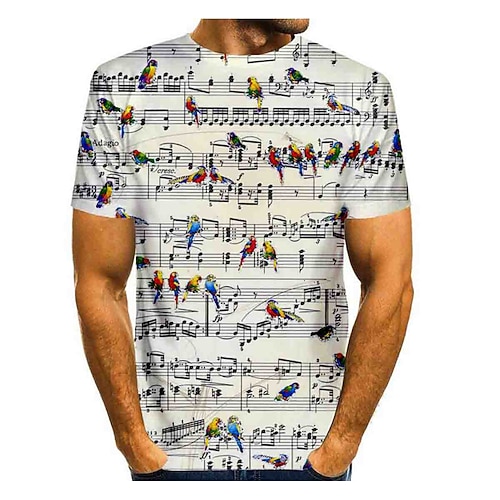 

Men's T shirt Tee Shirt Graphic Round Neck White Daily Short Sleeve Print Clothing Apparel Basic