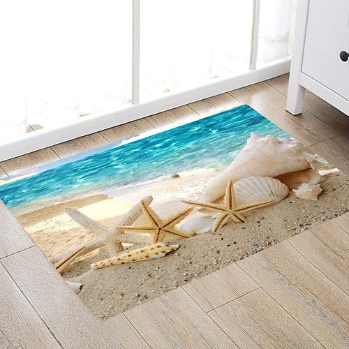 

Big Seaside Beach Snail Shanghai Pentacle Star Scallop Modern Bath Mats Nonwoven / Memory Foam Novelty Bathroom