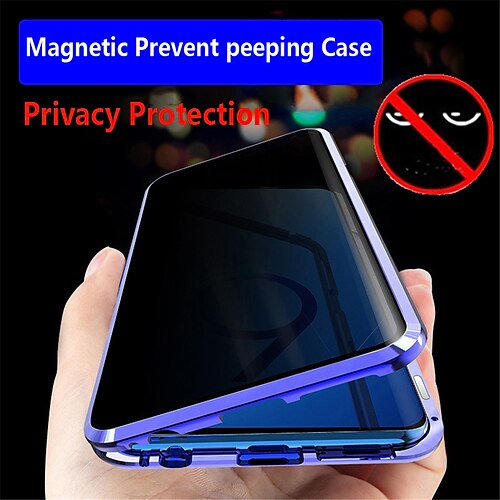 

Phone Case For Samsung Galaxy Magnetic Adsorption S22 Ultra Plus S21 FE S20 A71 Note 20 10 Ultra Plus A70 A50 A51 Full Body Protective Anti peep Shockproof Transparent Privacy Tempered Glass