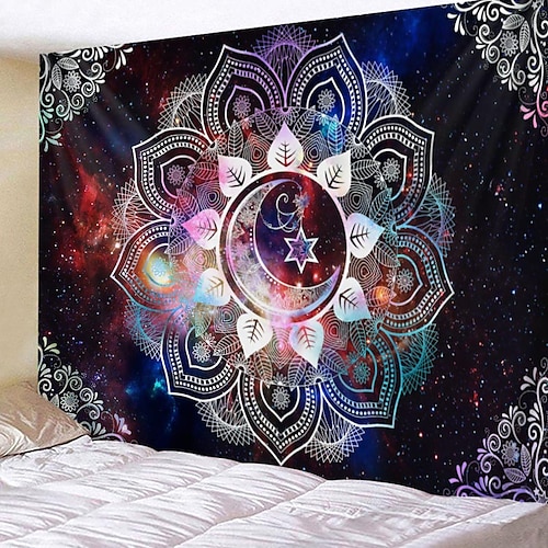 

Mandala Bohemian Wall Tapestry Art Decor Blanket Curtain Hanging Home Bedroom Living Room Dorm Decoration Boho Hippie Psychedelic Floral Flower Lotus Moon Star Indian