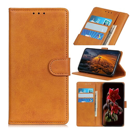 

Phone Case For Samsung Galaxy S22 S21 Plus Ultra A72 A52 A42 A32 Card Holder Flip Magnetic Full Body Cases leather Vintage solid color