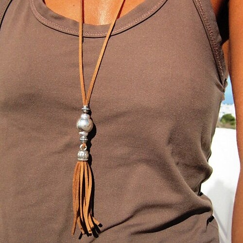 

Long Necklace For Women's Alloy Tassel
