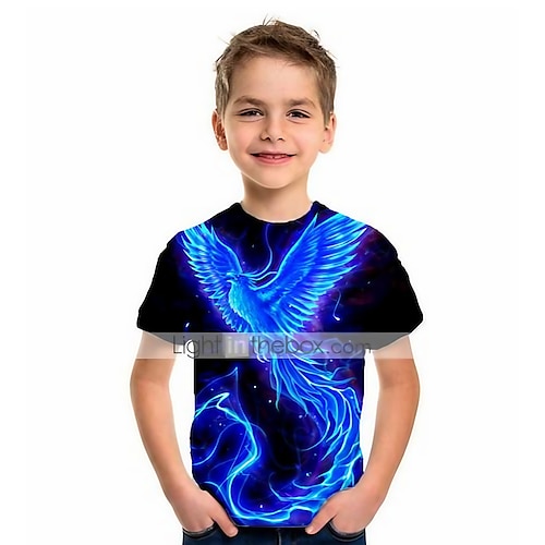 

Kids Boys T shirt Animal 3D Print Short Sleeve Basic Summer Blue