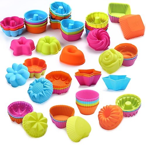 

24/36Pcs Food Grade Silicone Mini Cupcake Liners Cake Tools Silicone Cake Mold Cupcake Muffin Cups