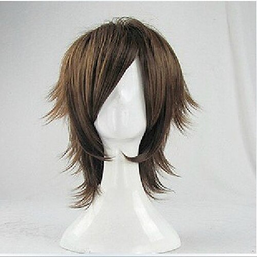 

Vampire Knight Vampire Dracula Cosplay Wigs Men's Layered Haircut 12 inch Heat Resistant Fiber Curly Brown Adults' Anime Wig